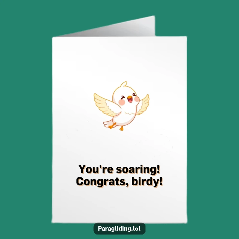 Free Printable Congrats Card: Happy Bird's Soaring Success - Uplifting Downloadable Gift
