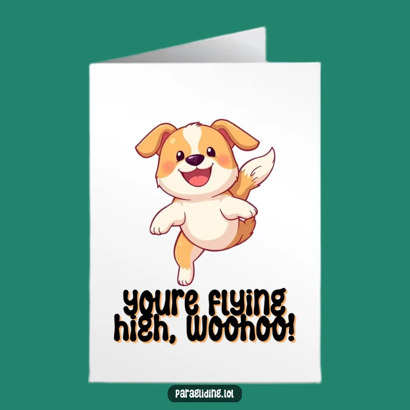 Free Printable Congrats Card: Dog Sky Soar - Triumphant Downloadable Celebration