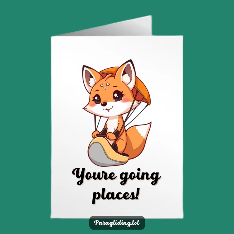 Free Printable Congrats Card: Fox Conquers New Heights Downloadable Gift