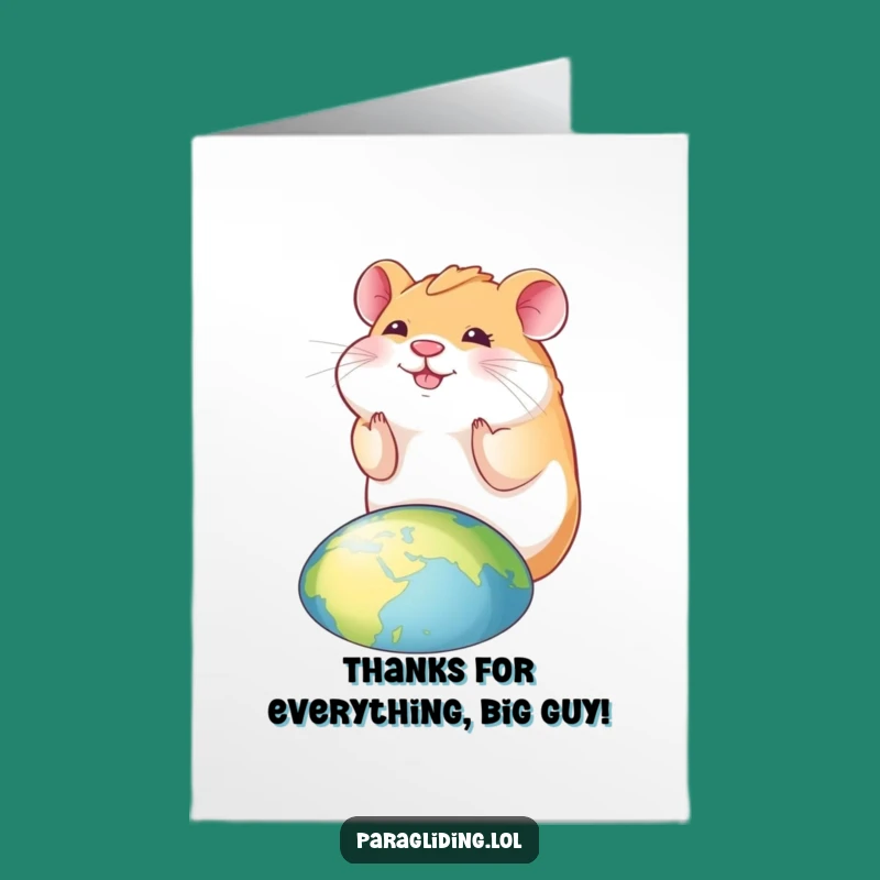 Free Printable Hamster Thank You Card - Funny Downloadable Gift of Thanks
