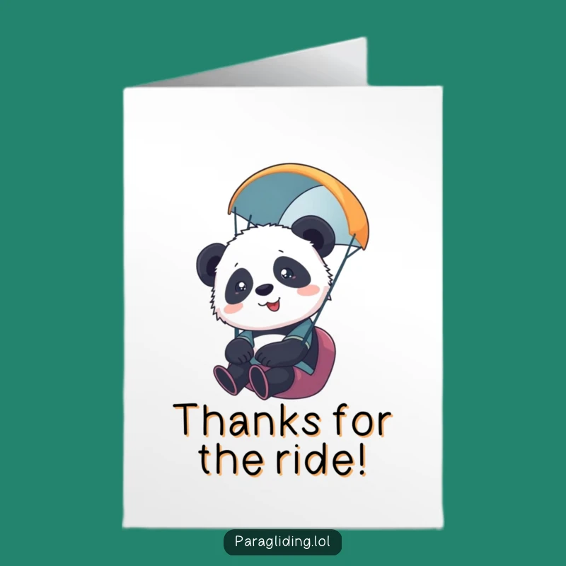 Free Printable Panda Paraglider Thank You Card: Express Gratitude with Humor