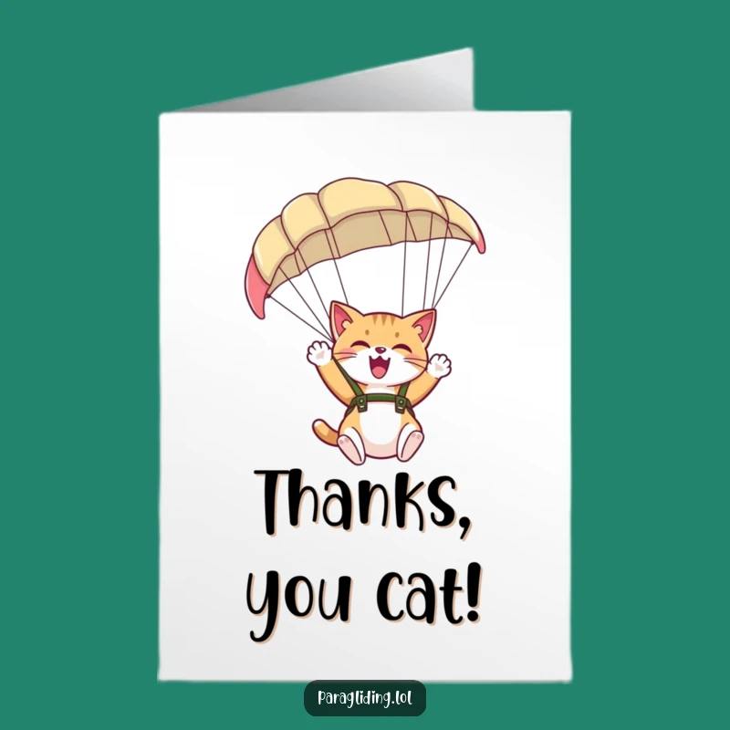 Free Printable Thank You Card: Happy Cat Thanks Downloadable Gift