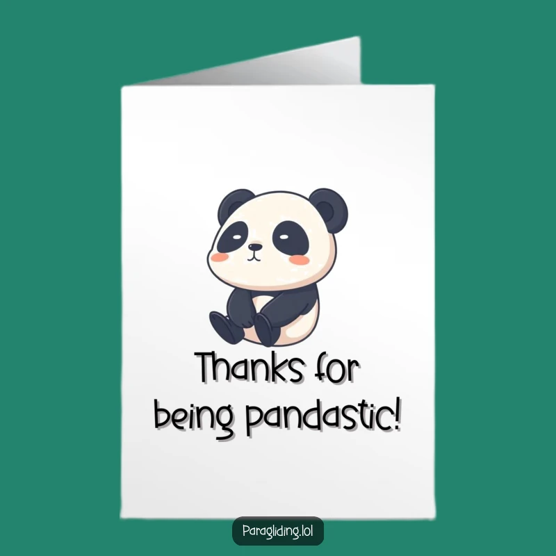 Free Printable Thank You Card: Shy Panda, Gentle Downloadable Gift for Showing Gratitude
