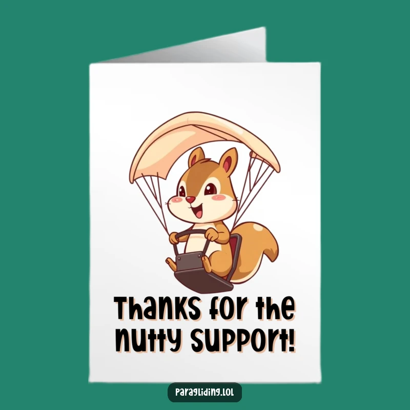Free Printable Thank You Card: Brave Squirrel's Exciting Flight to Express Gratitude, Print at Home