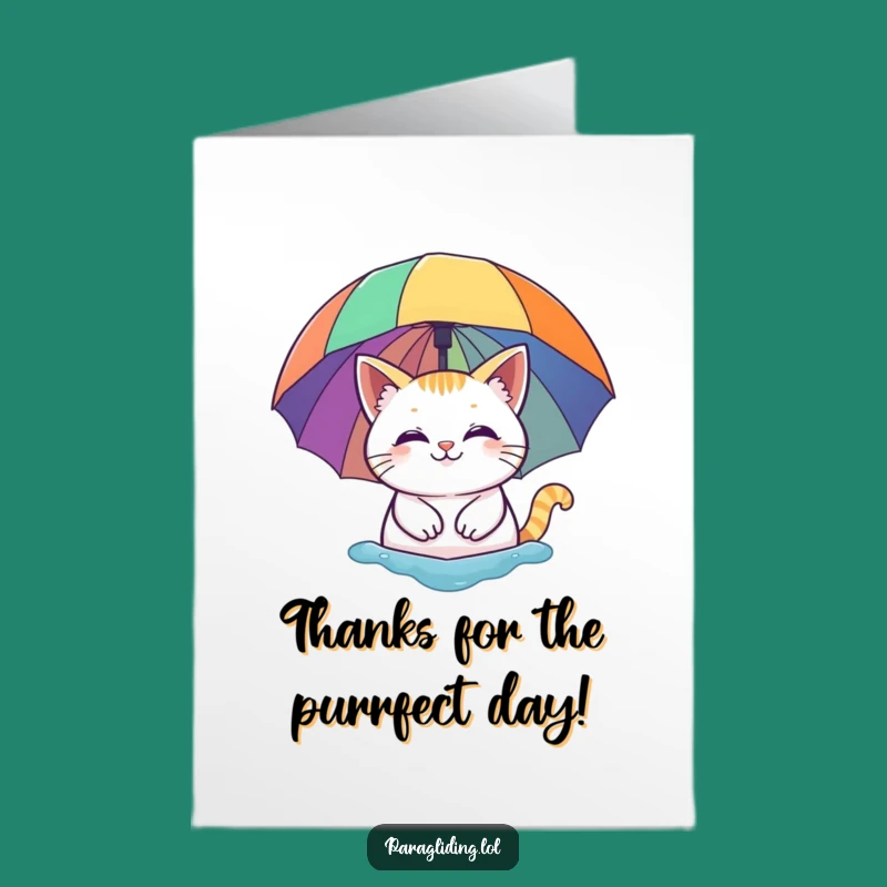 Free Printable Thank You Card: Cat's Rainbow Gratitude - Sweet Downloadable Gift