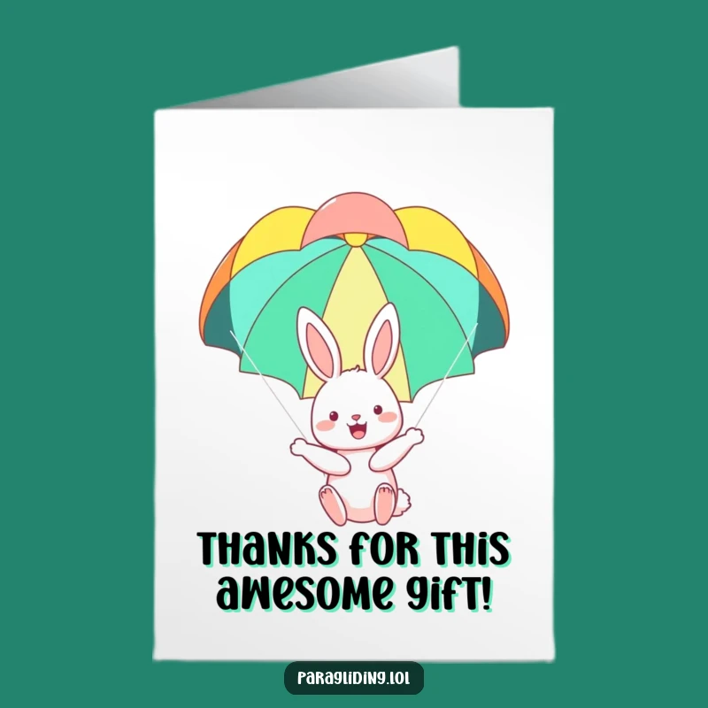 Free Printable Thank You Card: Bunny Parachutes, Funny Downloadable Thanks for Helping