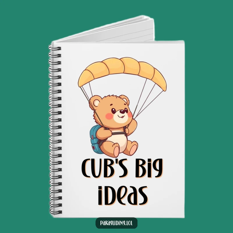 Funny Bear Cub Paragliding Notebook: Journal Your Adventures with Awe
