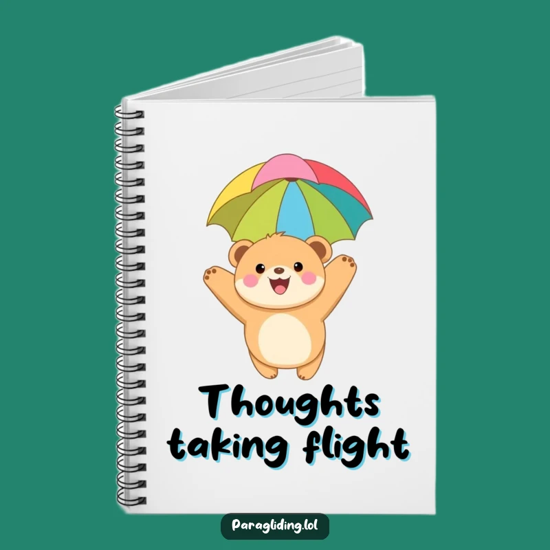 Funny Bear Cub Paragliding Notebook: Adorable Journal for Ideas & Funny Gift.