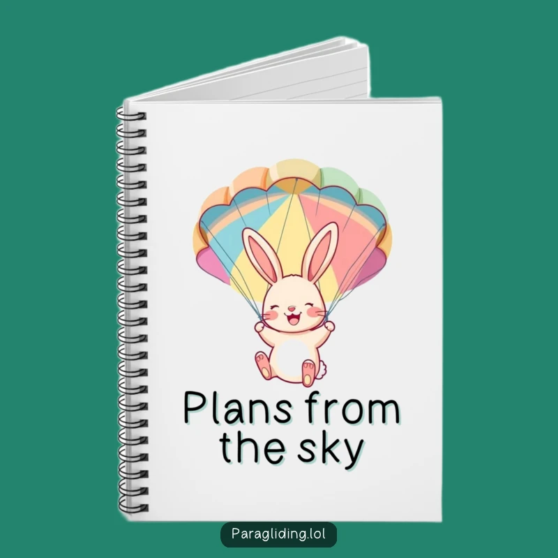 Funny Bunny Parachute Notebook - Joyful Cartoon Journal for Ideas & Adventures