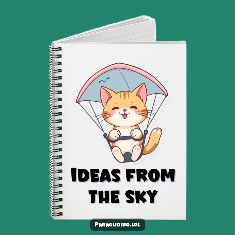 Funny Cat Paraglider Notebook: Confident Pilot's Journal, Useful Funny Gift