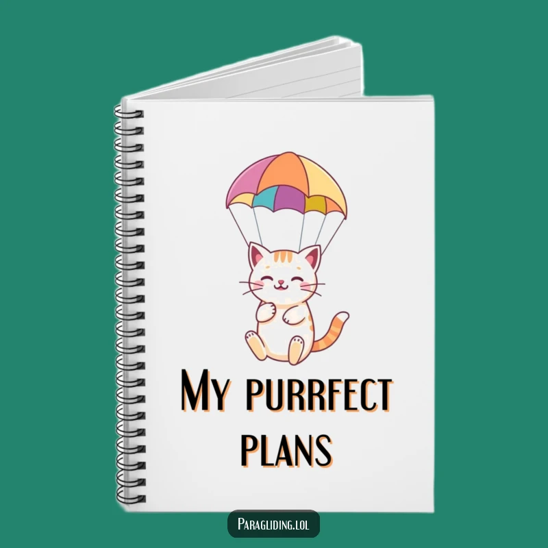 Funny Cat Paragliding Notebook: Jot Down Serene Thoughts and Ideas