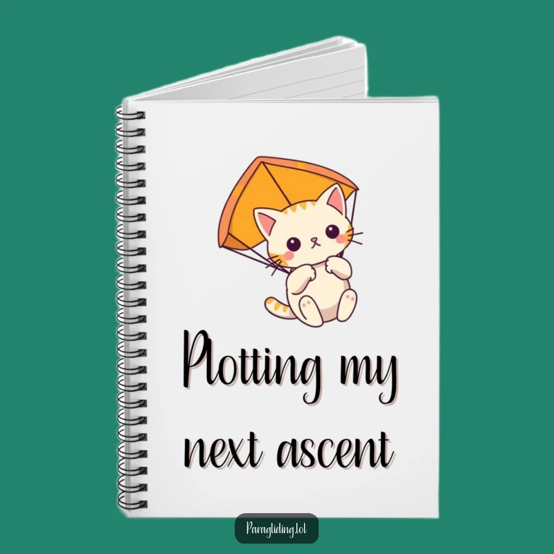 Funny Cat Paragliding Notebook: Record Your Focused Adventures