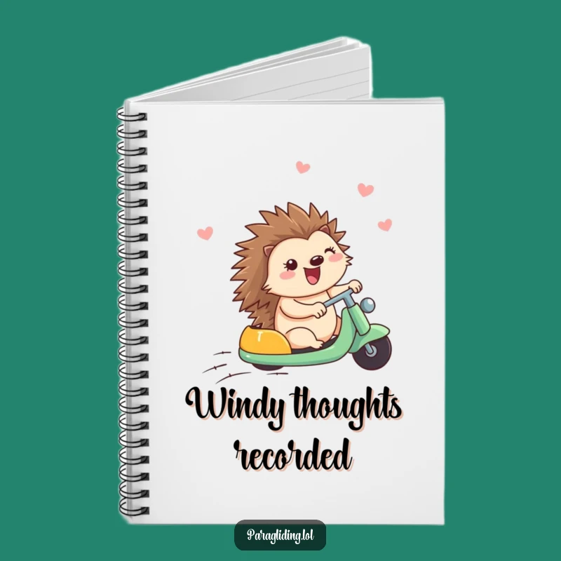 Funny Happy Hedgehog Breezy Ride Notebook: Jot Down Ideas with Cheerful Gusto