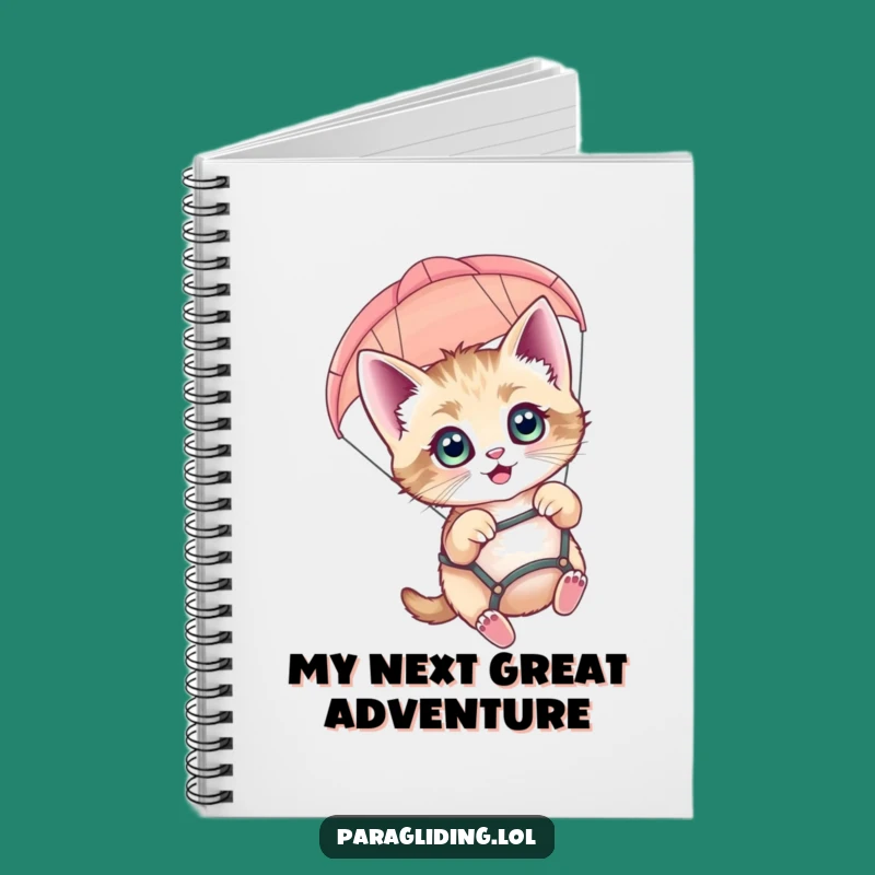 Funny Kitten Paragliding Notebook: Jot Down Ideas on a Whimsical Adventure