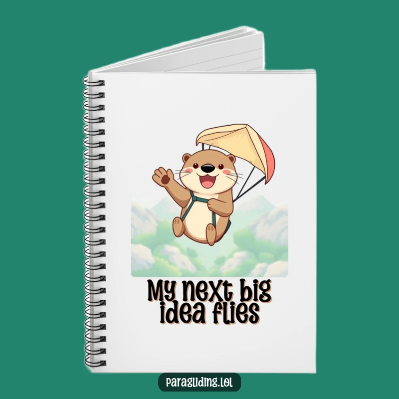 Funny Otter Paraglider Notebook - Jot Down Adventures, Perfect Gift!