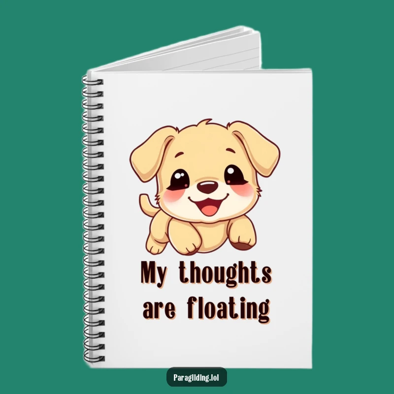 Funny Puppy Cloud Notebook: Jot Down Ideas with a Smiling Puppy Drifting, Perfect Funny Gift