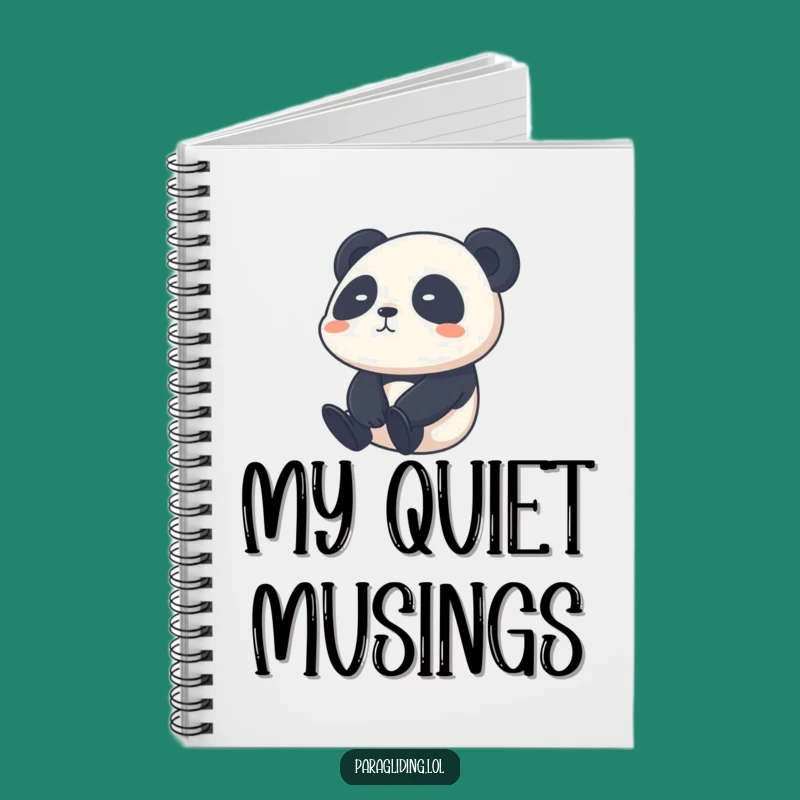Funny Shy Panda Notebook - Jot Down Thoughts with Calm Sky Drift