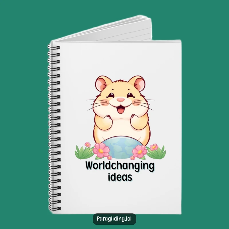 Funny Smiling Hamster World View Notebook: Jot Down Thoughts from Above