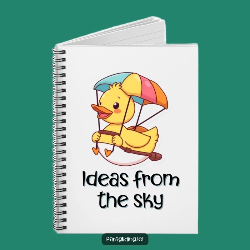 Funny Cheerful Duck Paragliding Notebook: Jot Down Your Adventurous Ideas