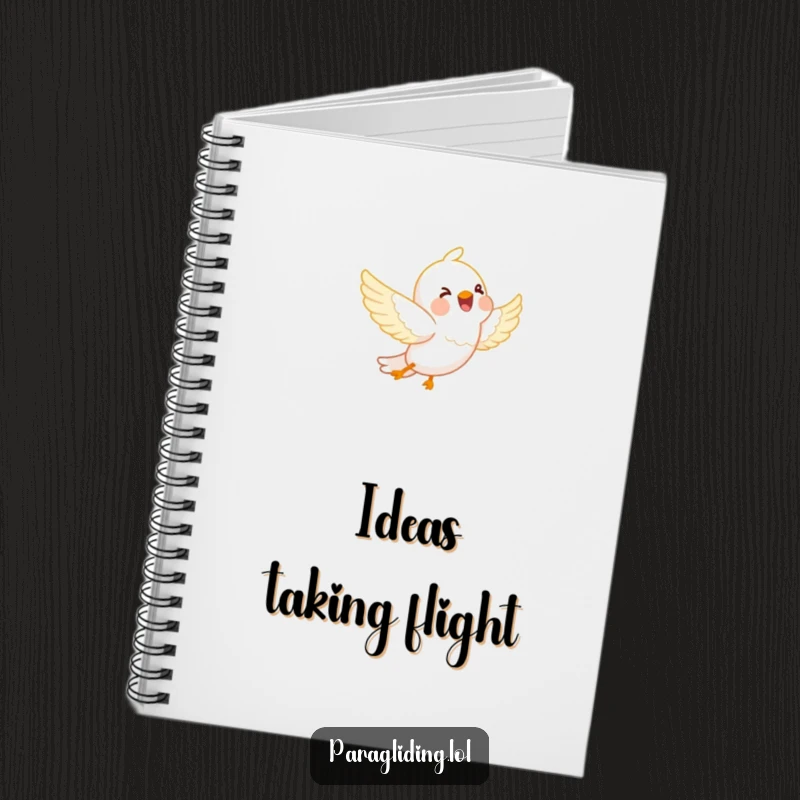Funny notebook: A happy bird joyfully soaring through fluffy white clouds. Ideal for journaling, sketching, and dreaming.