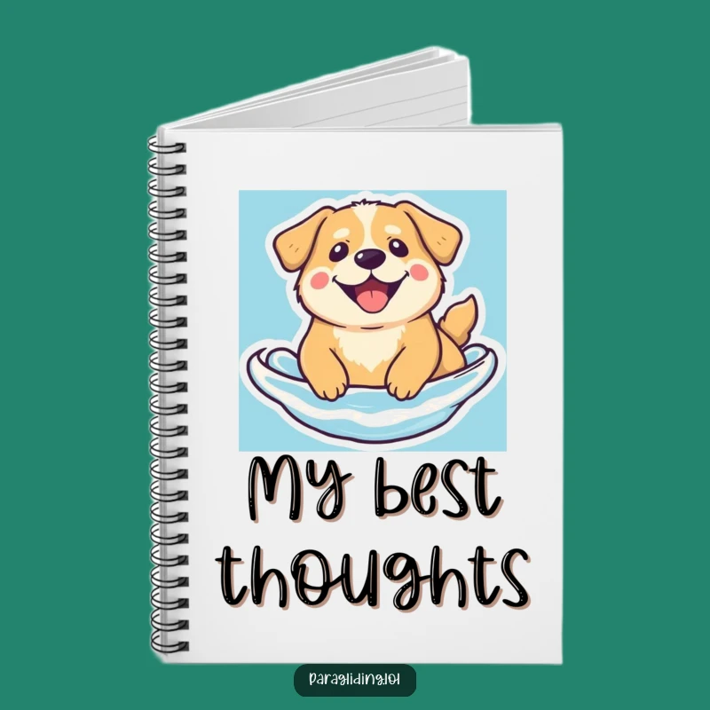 Funny Floating Dog Notebook - Jot Down Ideas with Serene Beam