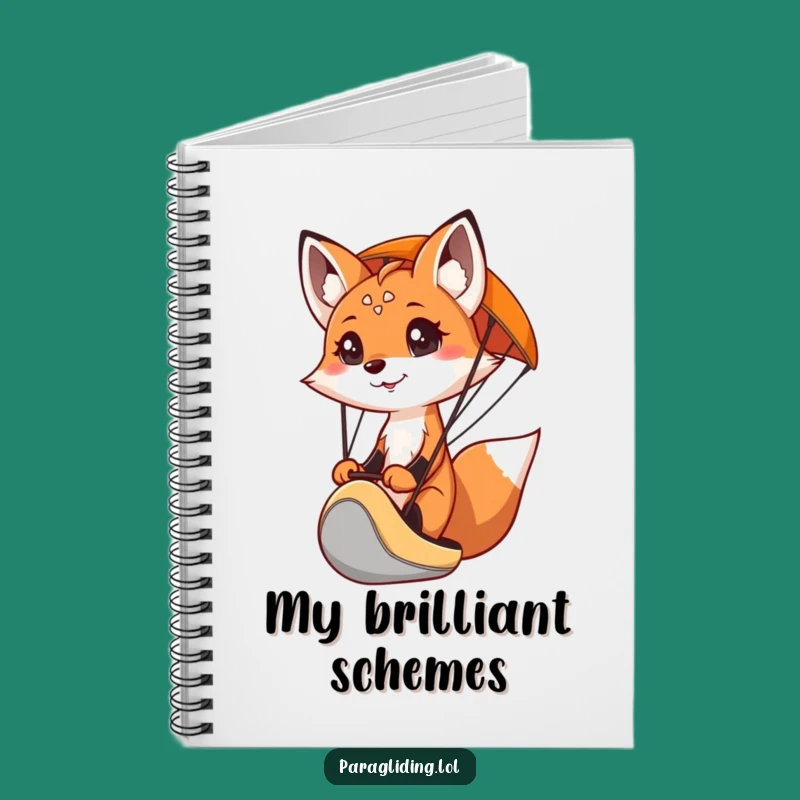 Funny Fox Paraglider Notebook - Chart Your Adventures with Style