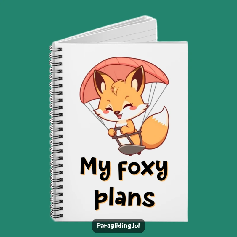 Funny Fox Paraglider Notebook: Jot Down Ideas with Playful Flair
