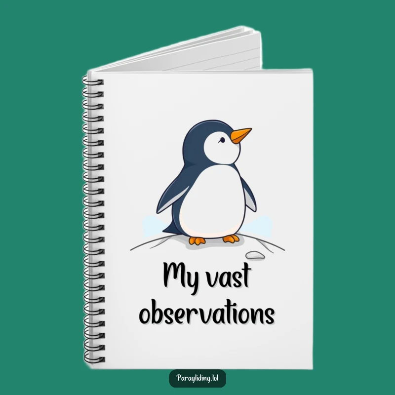 Funny Penguin Paraglider Notebook - Hilarious Journal for Calm Thoughts