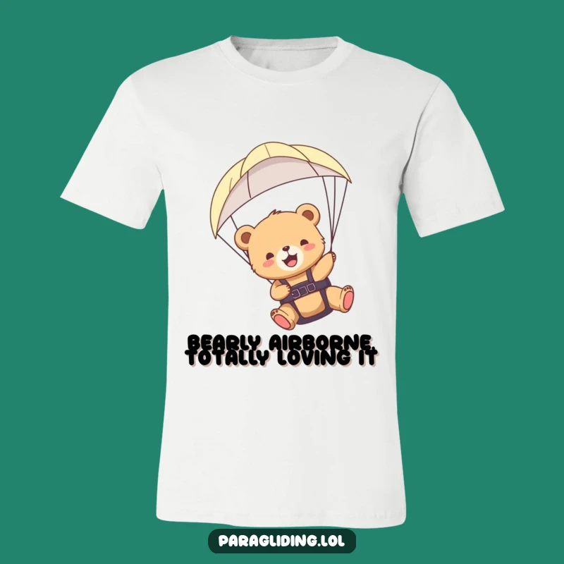 Funny Joyful Bear Cub Paraglider T-Shirt: A Hilarious Sky Adventure Tee