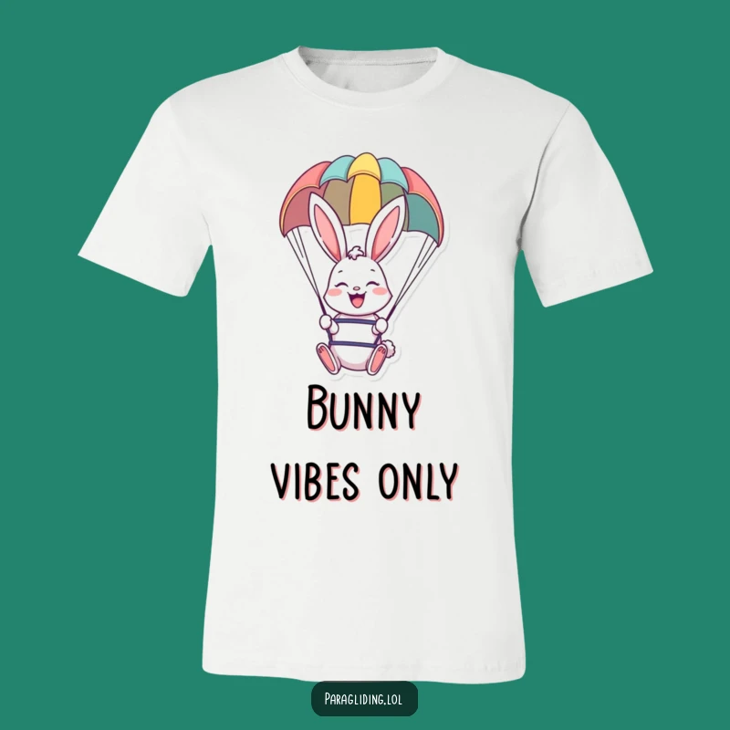 Funny Cheerful Bunny Paraglider T-Shirt - Adventure Apparel for Bunny Lovers