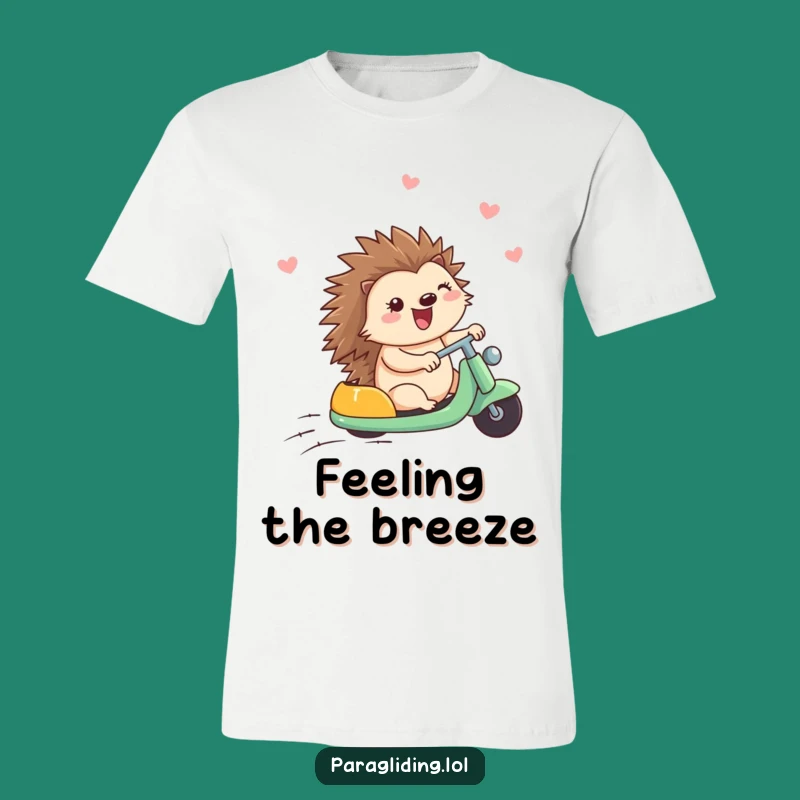 Funny Happy Hedgehog Breezy Ride T-Shirt: Wear Your Joyful Journey