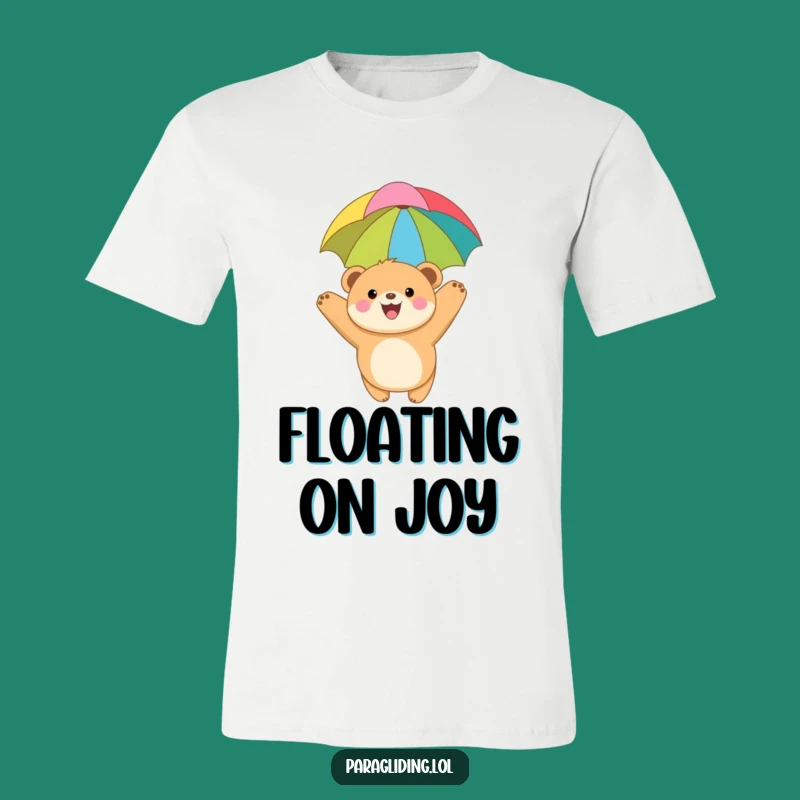 Funny Bear Cub Paragliding T-Shirt: Adorable Character Tee for Thrill-Seekers & Funny Gift.