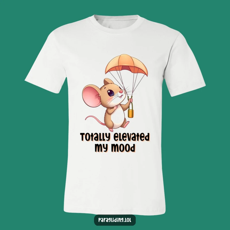 Funny Mouse Paraglider T-Shirt - Tiny Explorer Tee, Great Gift!
