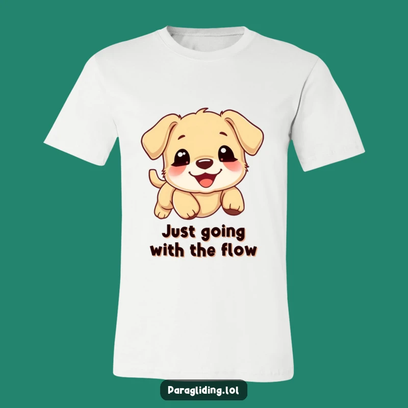 Funny Puppy Cloud T-Shirt: Adorable Smiling Puppy Floating Downhill, Your New Favorite Funny Tee