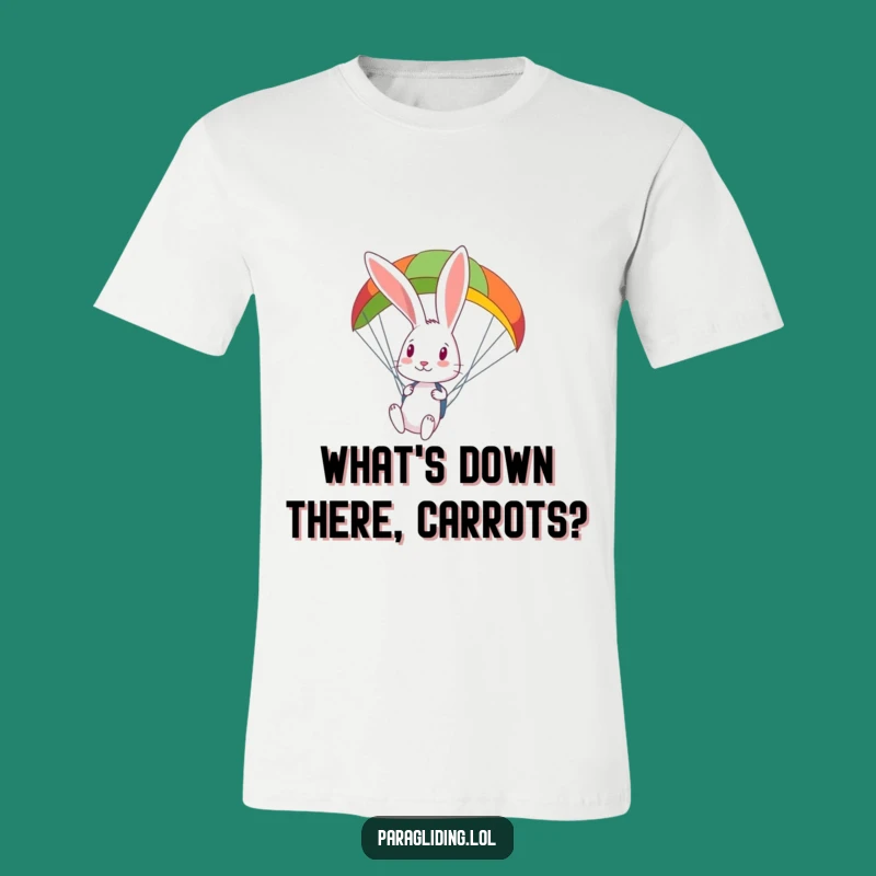 Funny Rabbit Paragliding T-Shirt: Curious Explorer of the Skies