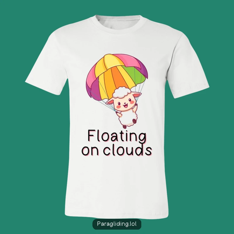 Funny Sheep Paraglider T-Shirt: Joyful Flight Tee, Perfect Adventure Gift