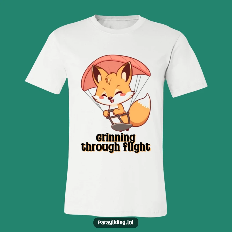 Funny Fox Paraglider T-Shirt: Fly High with This Hilarious Tee