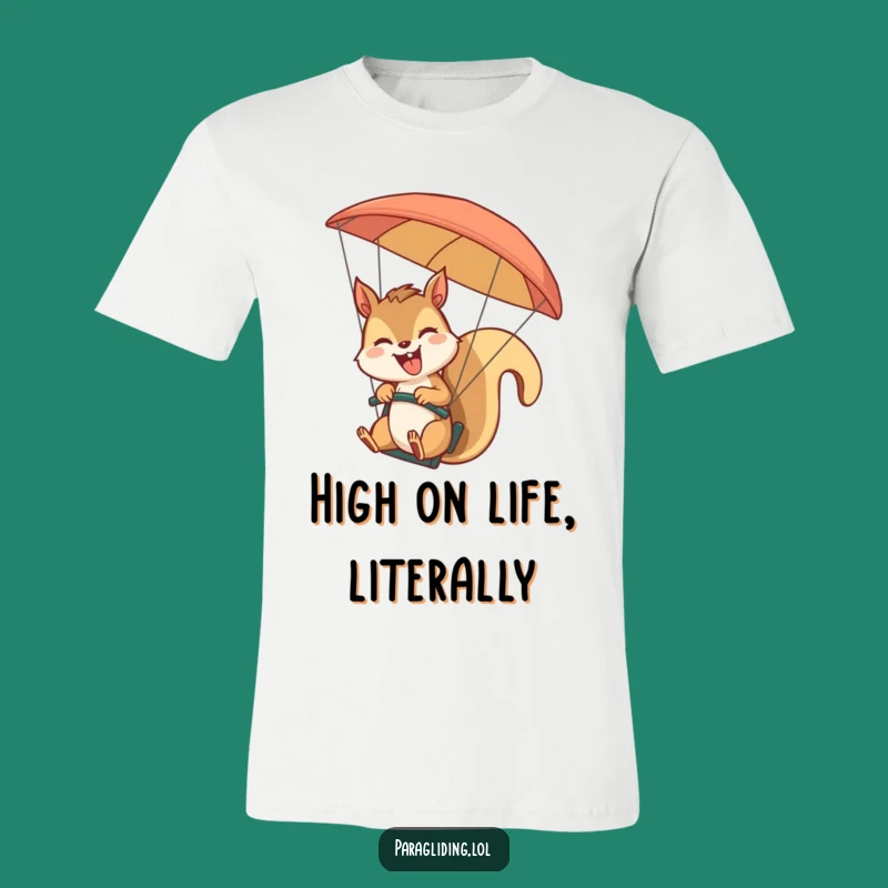 Funny Squirrel Paraglider T-Shirt: Giggling Pilot's Sky Adventure Tee, Great Funny Gift