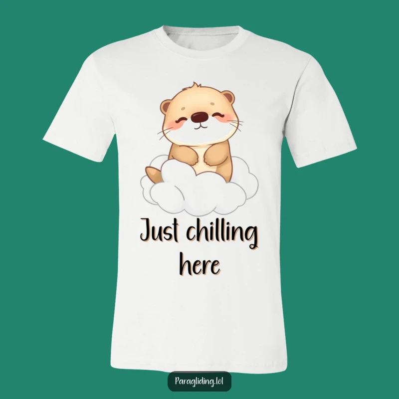 Funny Otter Cloud Drifting T-Shirt: Cozy Character Tee for Dreamers & Funny Gift.