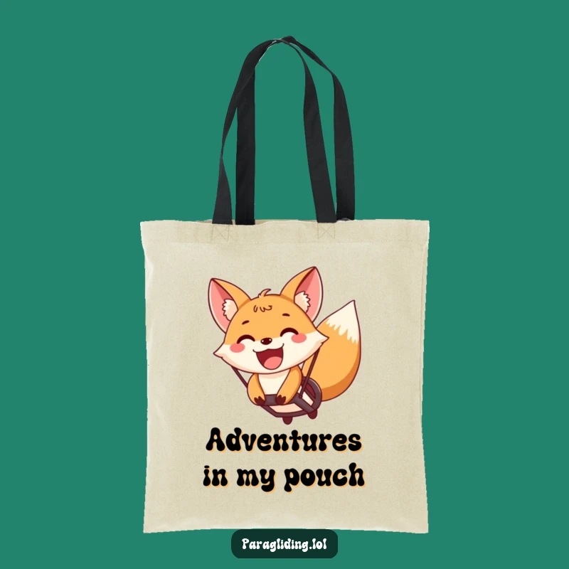 Funny Fox Paragliding Tote Bag: Carry Your Essentials with Grinning Adventure