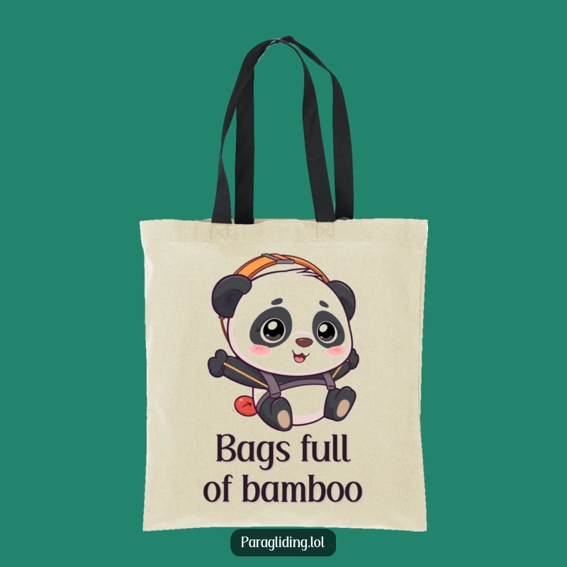 Funny Panda Paraglider Tote Bag: Carry Your Bewildered Joy