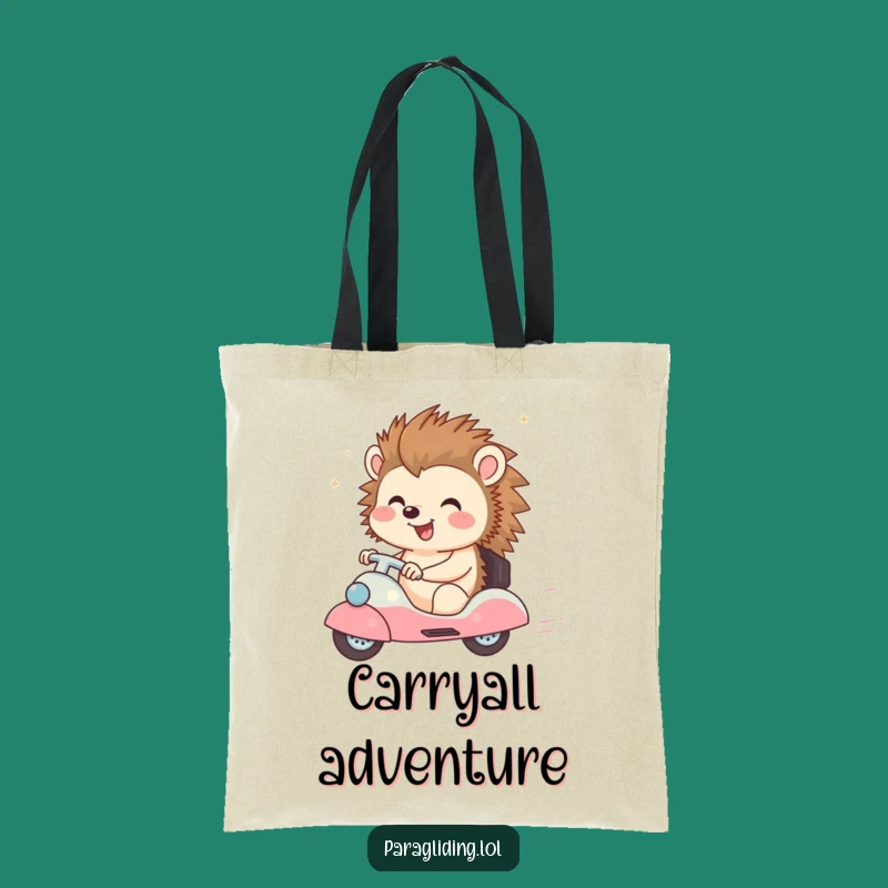 Funny Happy Hedgehog Tote Bag: Carry Your Joy on the Go
