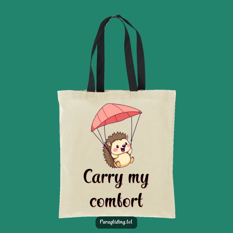 Funny Hedgehog Paraglider Tote Bag: Carry Your Happiness with Hilarious Style