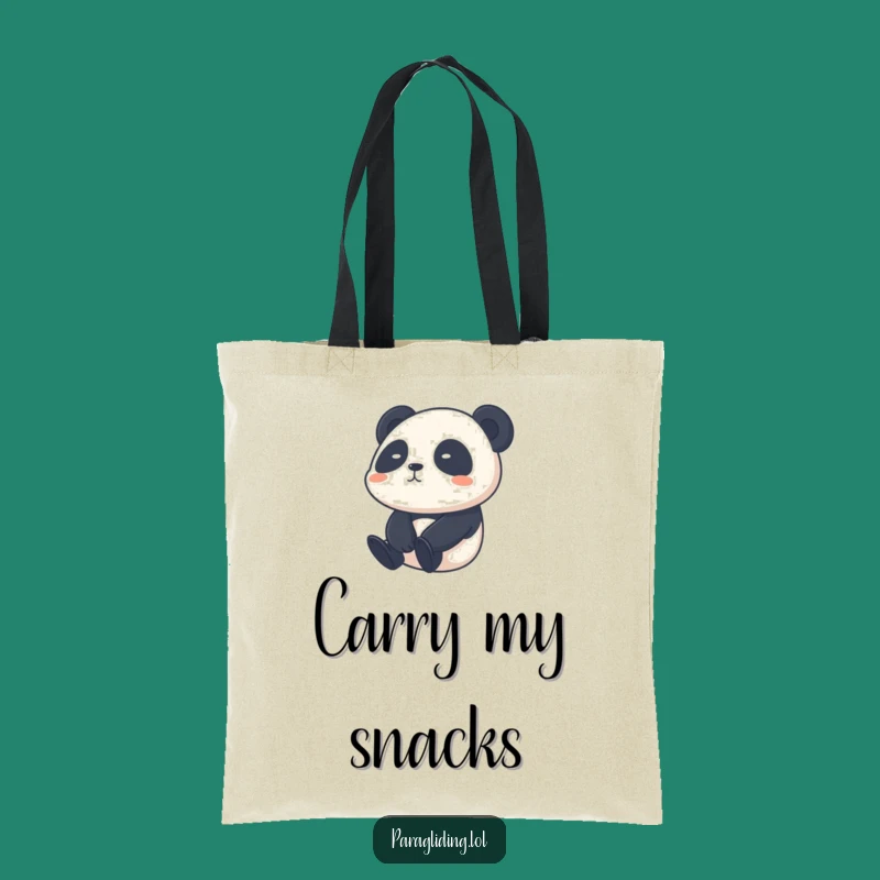 Funny Shy Panda Tote Bag - Calm Sky Drift, Carry Gentle Vibes