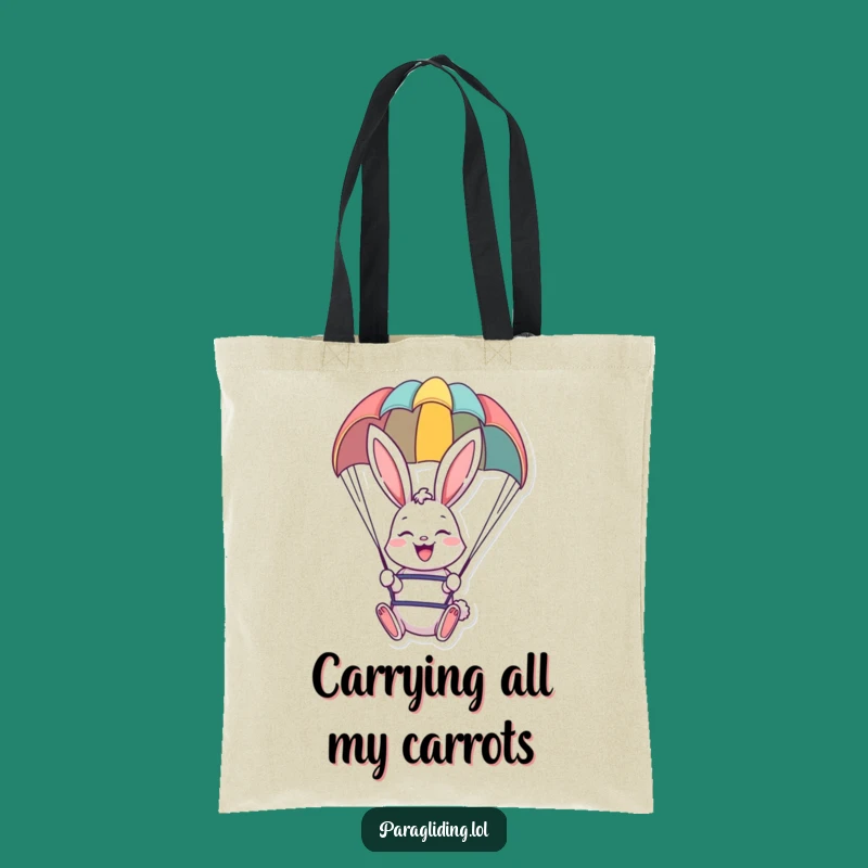 Funny Bunny Paraglider Tote Bag - Carry Your Adventures with Joy