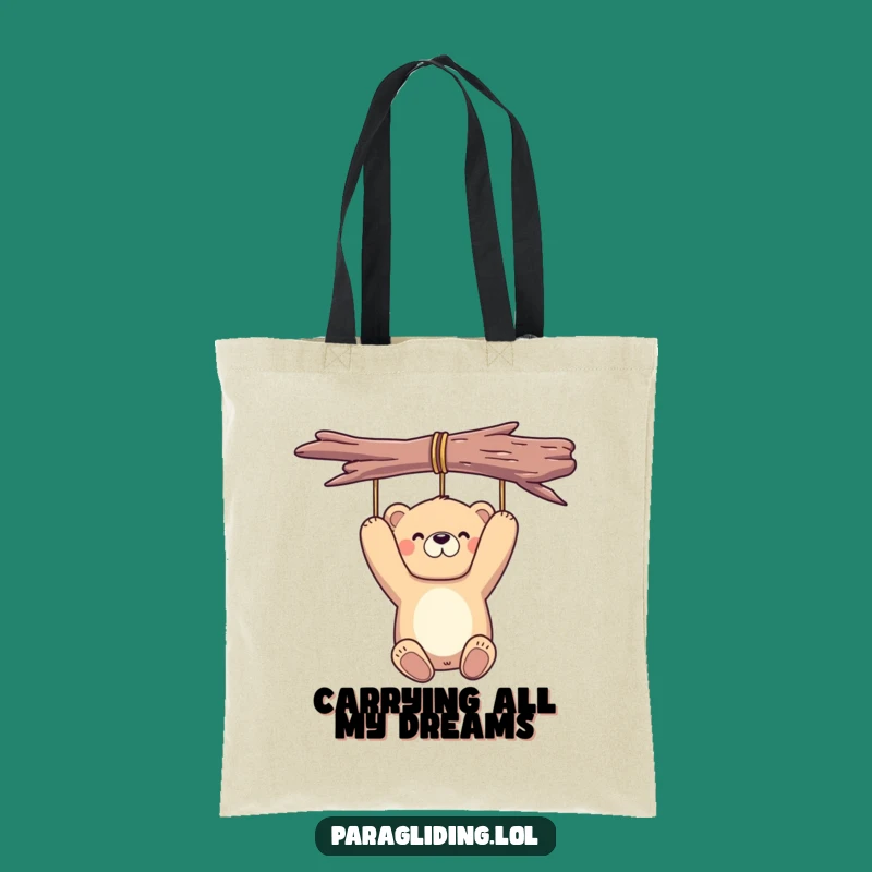 Funny Bear Tote Bag: Airborne Serenity, Proudly Carry Humor