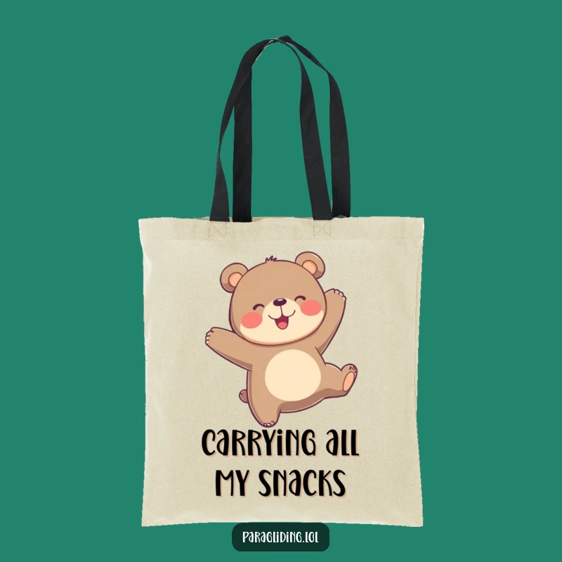 Funny Bear Paragliding Tote Bag: Carry Joyful Adventures Everywhere