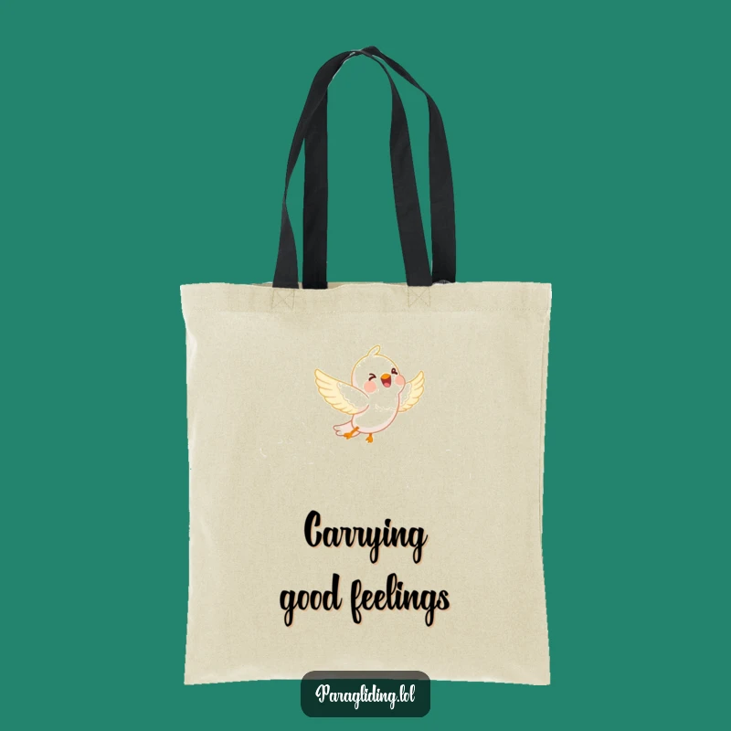 Funny Happy Bird Cloud Tote Bag - Whimsical Cartoon Carry-All for Free Spirits