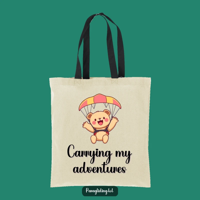 Funny Bear Cub Paraglider Tote Bag - Whimsical and Practical for All Your Gear