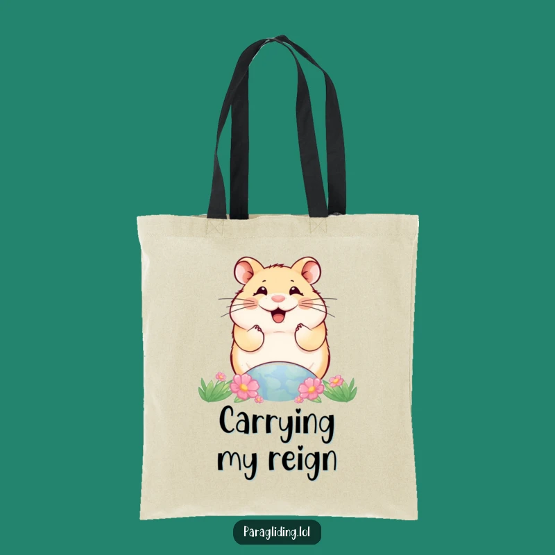 Funny Smiling Hamster World View Tote Bag: Carry Your Amusing Perspective
